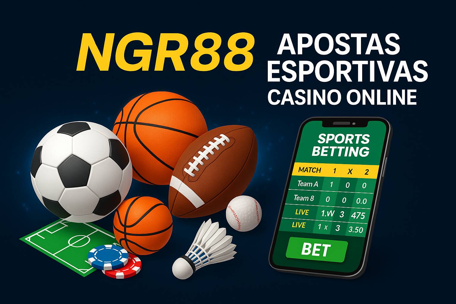 Aposte em apostas esportivas no cassino online NGR88